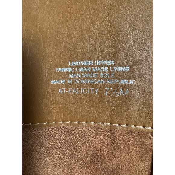 Arturo Chiang women's boots AT-Falicity tan leather buckle riding zipper Sz 7.5 - Picture 8 of 9